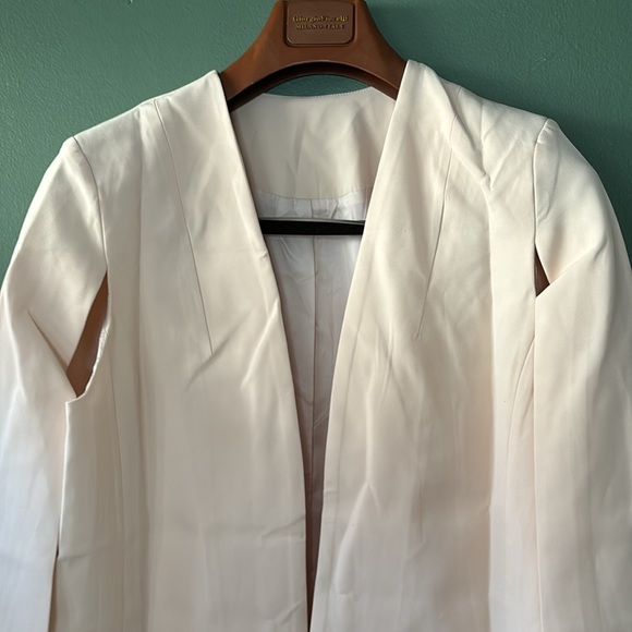 New women’s Sz L blush pink open front elegant classy formal cape blazer top - Picture 6 of 10